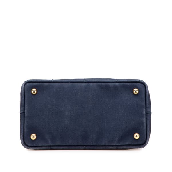 Pre-owned Prada Small Canvas Canapa Logo Satchel Blue