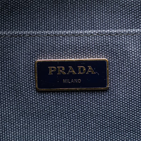 Pre-owned Prada Small Canvas Canapa Logo Satchel Blue
