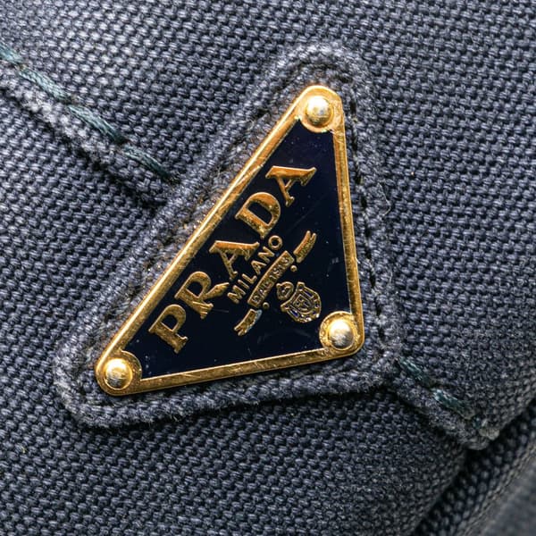 Pre-owned Prada Small Canvas Canapa Logo Satchel Blue