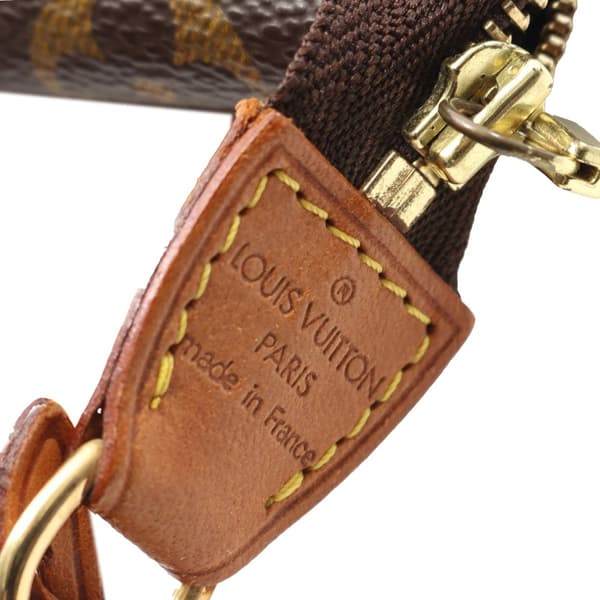 Pre-owned Louis Vuitton LOUIS VUITTON Pochette Accessoires Monogram Handbag M51980 PVC coated canvas leather Brown Used Women