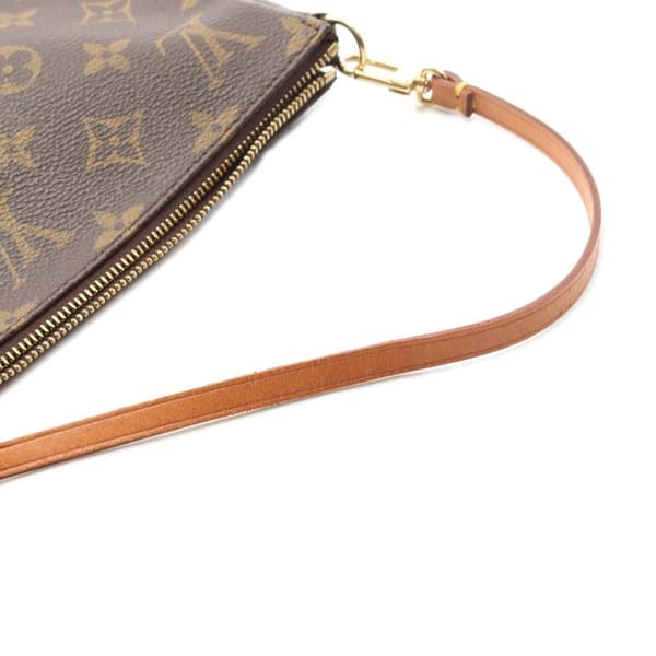 Pre-owned Louis Vuitton LOUIS VUITTON Pochette Accessoires Monogram Handbag M51980 PVC coated canvas leather Brown Used Women