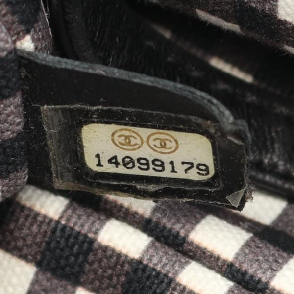 Pre-owned Chanel Small Canvas Printed CC Gingham Handbag Black