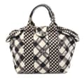 Miniatyrbillede 1 af 10: Pre-owned Chanel Small Canvas Printed CC Gingham Handbag Black