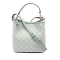Miniatyrbild 1 av 5: Pre-owned Gucci Small GG Supreme Emblem Bucket Bag Green