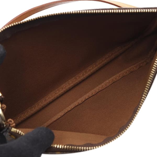 Pre-owned Louis Vuitton LOUIS VUITTON Pochette Accessoires Handbag M51980 Monogram PVC coated canvas leather Brown Used Women