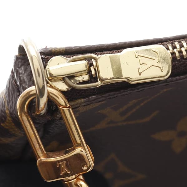 Pre-owned Louis Vuitton LOUIS VUITTON Pochette Accessoires Handbag M51980 Monogram PVC coated canvas leather Brown Used Women