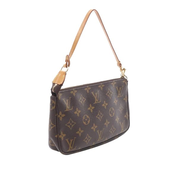 Pre-owned Louis Vuitton LOUIS VUITTON Pochette Accessoires Handbag M51980 Monogram PVC coated canvas leather Brown Used Women