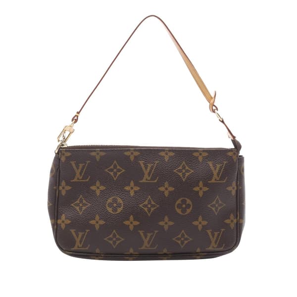 Pre-owned Louis Vuitton LOUIS VUITTON Pochette Accessoires Handbag M51980 Monogram PVC coated canvas leather Brown Used Women