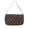 Miniatyrbild 1 av 8: Pre-owned Louis Vuitton LOUIS VUITTON Pochette Accessoires Handbag M51980 Monogram PVC coated canvas leather Brown Used Women