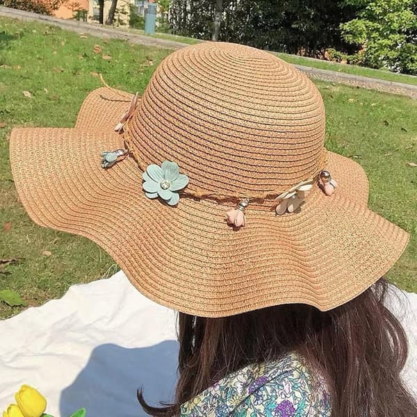 Lollanda Barnstråhatt & Väska Set för Flickor – Söt Sommarhatt i Halm med Matchande Axelväska, Perfekt för Strand, Resa & Utomhuslek