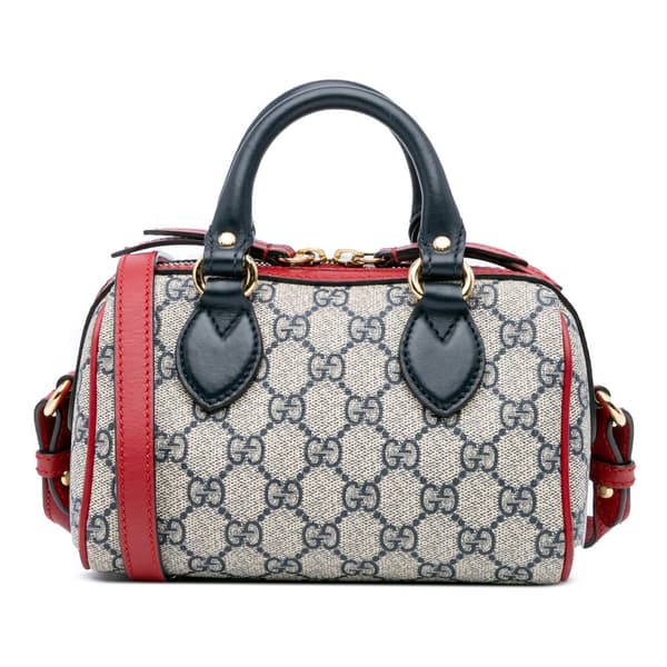 Pre-owned Gucci Mini GG Supreme Boston Bag Brown