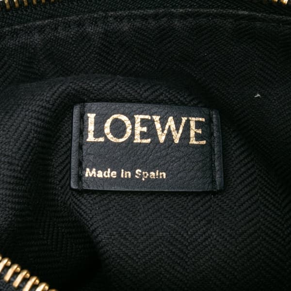 Pre-owned LOEWE Small Anagram Canvas Cubi Bag Brown