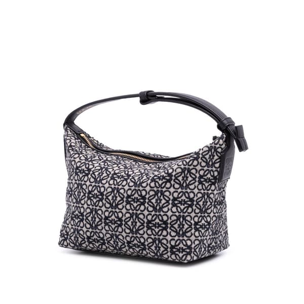 Pre-owned LOEWE Small Anagram Canvas Cubi Bag Brown