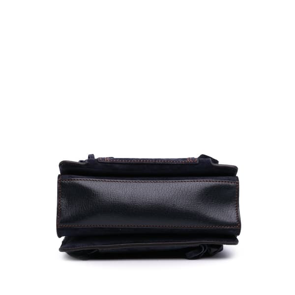Pre-owned Givenchy Small Suede Fringe GV3 Satchel Blue