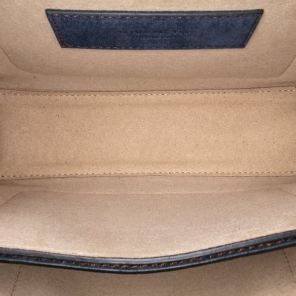 Pre-owned Givenchy Small Suede Fringe GV3 Satchel Blue