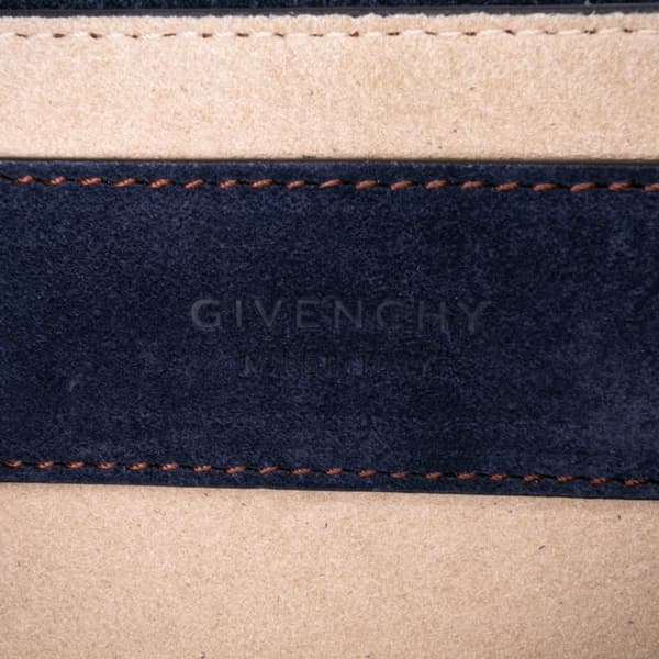 Pre-owned Givenchy Small Suede Fringe GV3 Satchel Blue