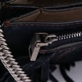 Miniatyrbilde 8 av 10: Pre-owned Givenchy Small Suede Fringe GV3 Satchel Blue