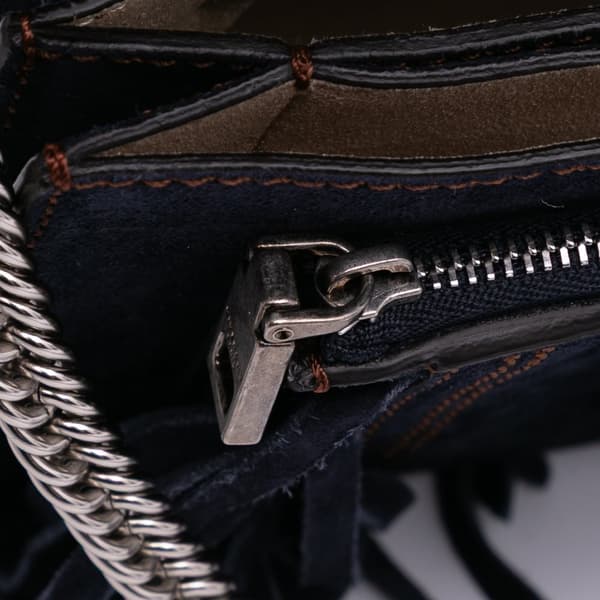 Pre-owned Givenchy Small Suede Fringe GV3 Satchel Blue