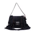 Miniatyrbilde 1 av 10: Pre-owned Givenchy Small Suede Fringe GV3 Satchel Blue