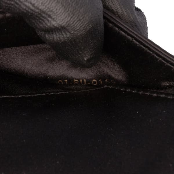 Pre-owned Dior Mini Satin Crystal Embellished Saddle Bag Black