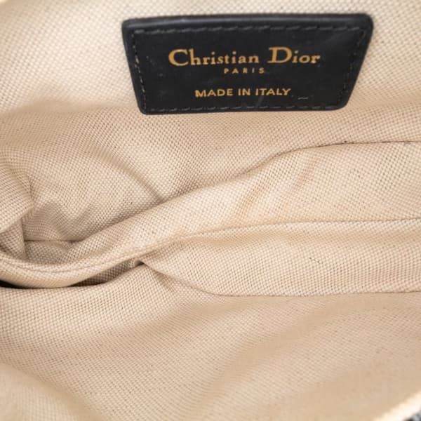 Pre-owned Dior Mini Oblique Canvas Saddle Bag Blue