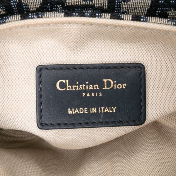 Pre-owned Dior Mini Oblique Canvas Saddle Bag Blue