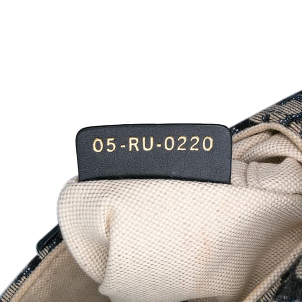 Pre-owned Dior Mini Oblique Canvas Saddle Bag Blue