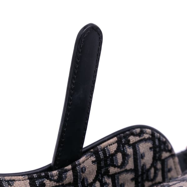 Pre-owned Dior Mini Oblique Canvas Saddle Bag Blue