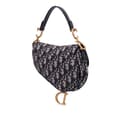 Miniatyrbilde 2 av 10: Pre-owned Dior Mini Oblique Canvas Saddle Bag Blue