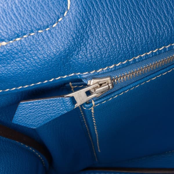 Pre-owned Hermès Epsom Candy Birkin Retourne 35 Blue