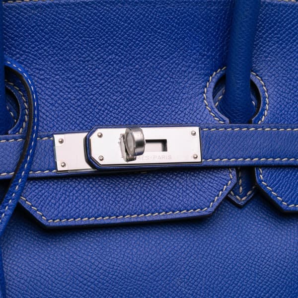 Pre-owned Hermès Epsom Candy Birkin Retourne 35 Blue