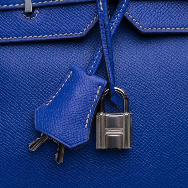 Pre-owned Hermès Epsom Candy Birkin Retourne 35 Blue