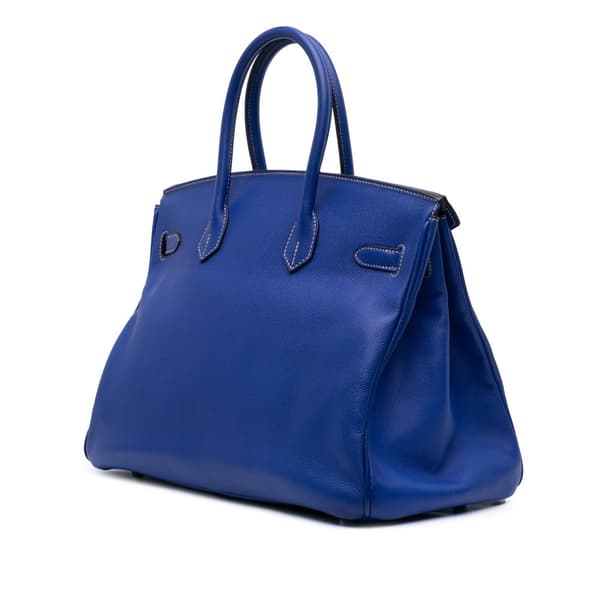 Pre-owned Hermès Epsom Candy Birkin Retourne 35 Blue
