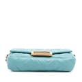 Miniatyrbild 3 av 10: Pre-owned Fendi Mini Zucca Embossed Leather Baguette Satchel Blue