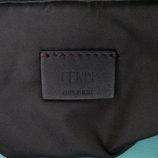 Pre-owned Fendi Mini Zucca Embossed Leather Baguette Satchel Blue