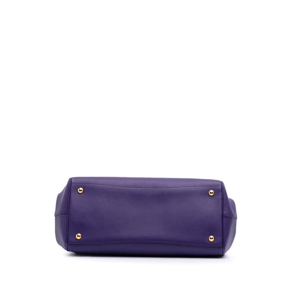 Pre-owned Prada Saffiano Lux Frame Handbag Purple