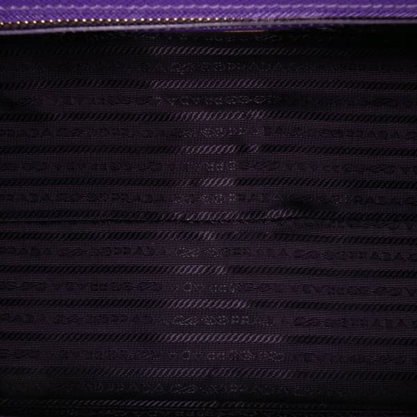 Pre-owned Prada Saffiano Lux Frame Handbag Purple