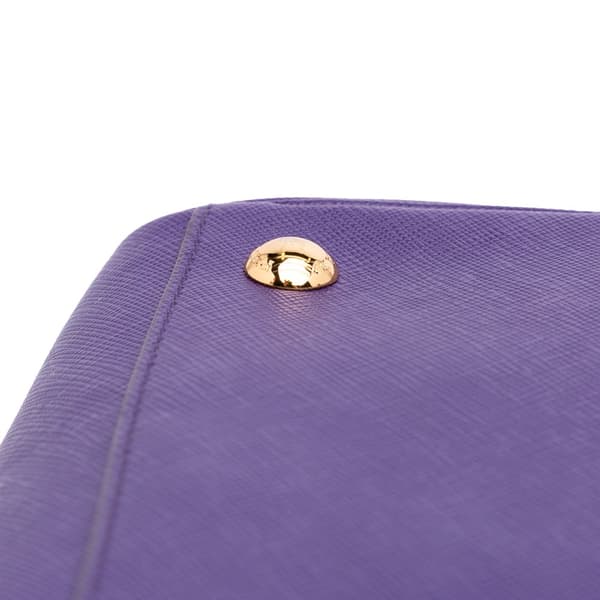 Pre-owned Prada Saffiano Lux Frame Handbag Purple