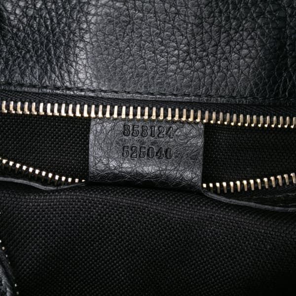 Pre-owned Gucci Medium Calfskin Bamboo Shopper Boston Bag Black