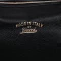 Miniatyrbild 7 av 10: Pre-owned Gucci Medium Calfskin Bamboo Shopper Boston Bag Black