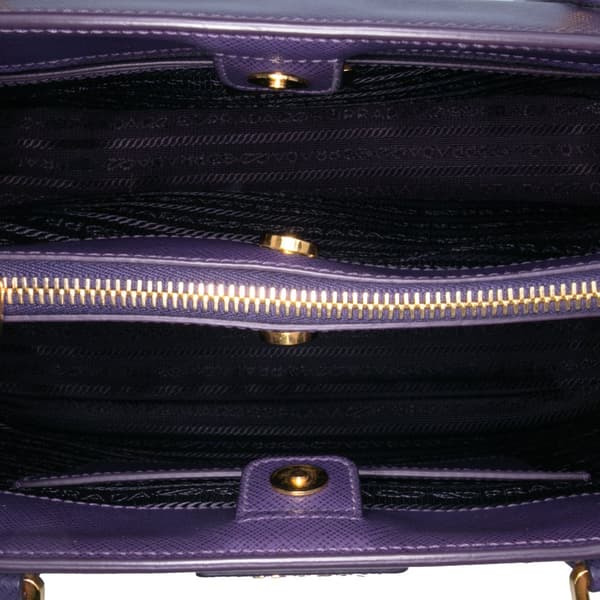 Pre-owned Prada Medium Saffiano Lux Galleria Satchel Purple
