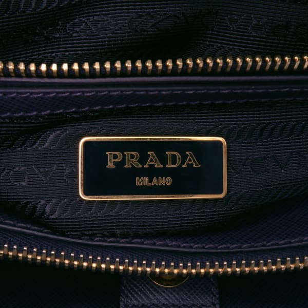 Pre-owned Prada Medium Saffiano Lux Galleria Satchel Purple