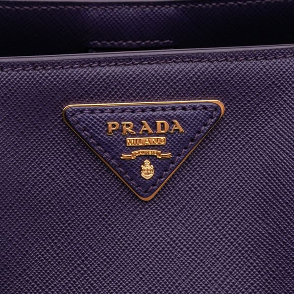 Pre-owned Prada Medium Saffiano Lux Galleria Satchel Purple