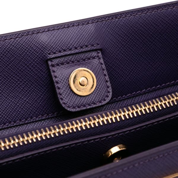Pre-owned Prada Medium Saffiano Lux Galleria Satchel Purple