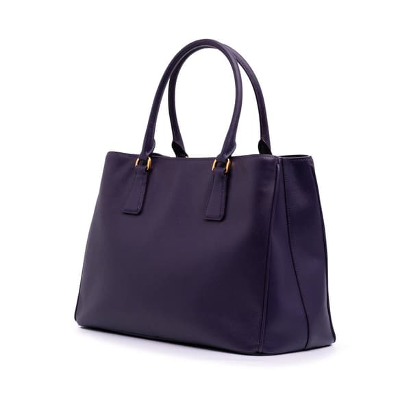 Pre-owned Prada Medium Saffiano Lux Galleria Satchel Purple