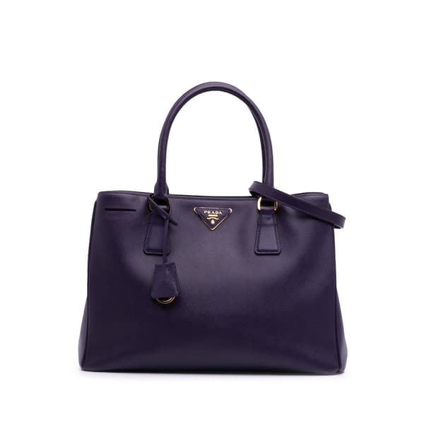Pre-owned Prada Medium Saffiano Lux Galleria Satchel Purple