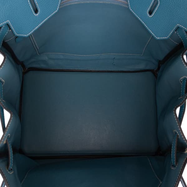 Pre-owned Hermès Togo Birkin Retourne 40 Blue
