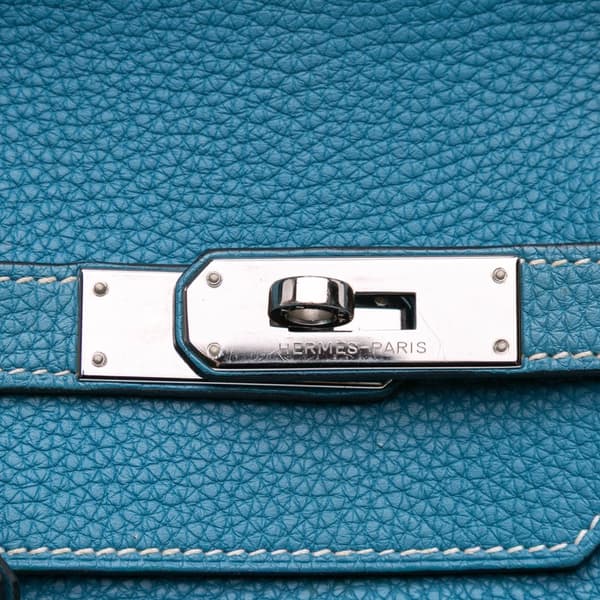 Pre-owned Hermès Togo Birkin Retourne 40 Blue