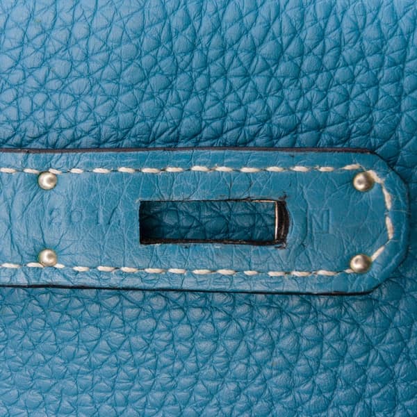 Pre-owned Hermès Togo Birkin Retourne 40 Blue
