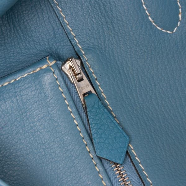 Pre-owned Hermès Togo Birkin Retourne 40 Blue